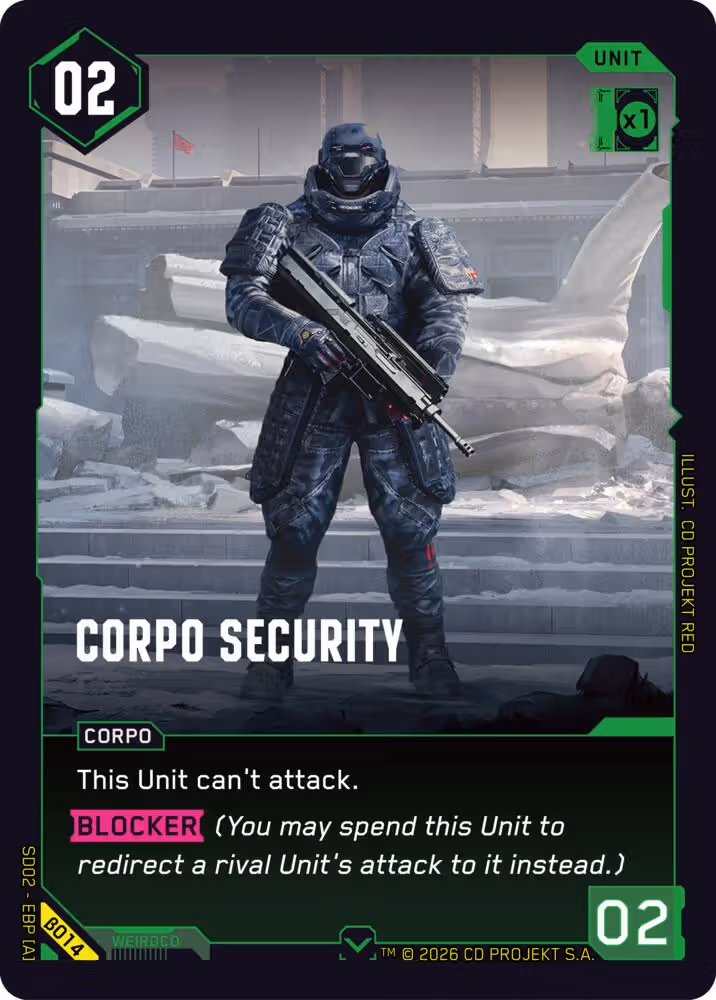 Corpo Security B014 Cyberpunk TCG card