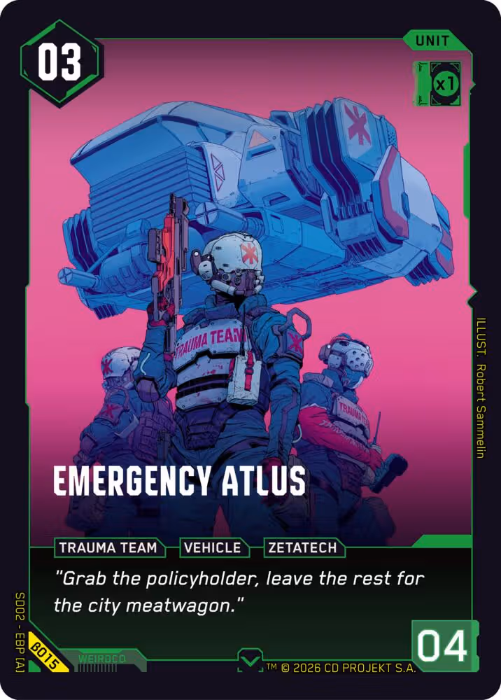 Emergency Atlus B015 Cyberpunk TCG card