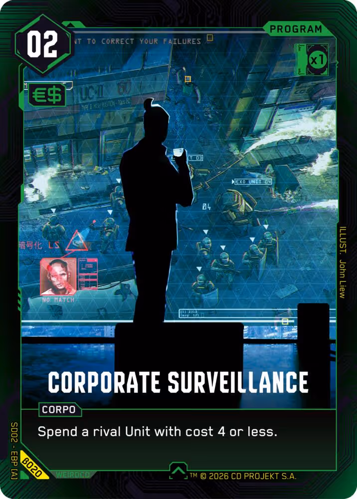 Corporate Surveillance B020 Cyberpunk TCG card
