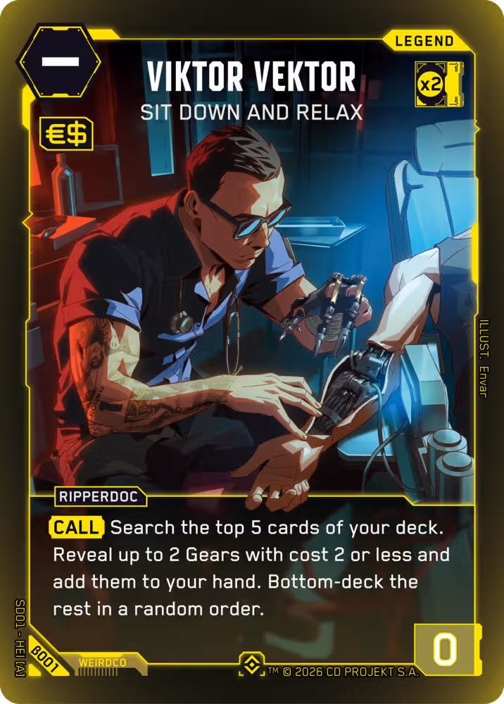 Viktor Vektor - Sit Down and Relax Cyberpunk TCG card