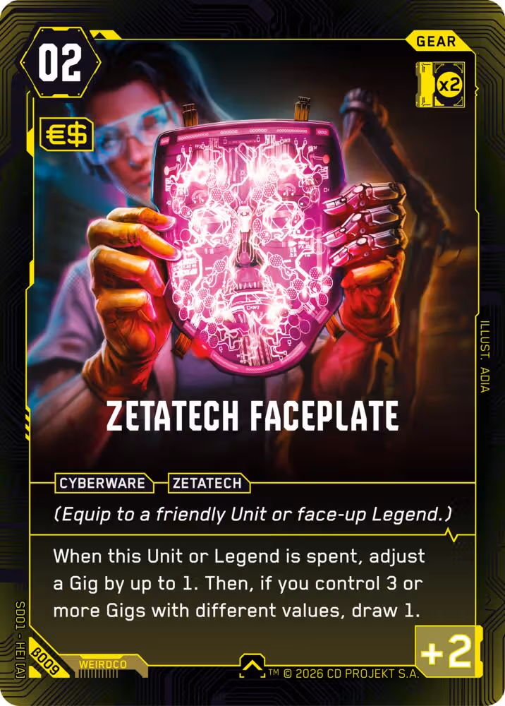 Zetatech Faceplate B009 Cyberpunk TCG card