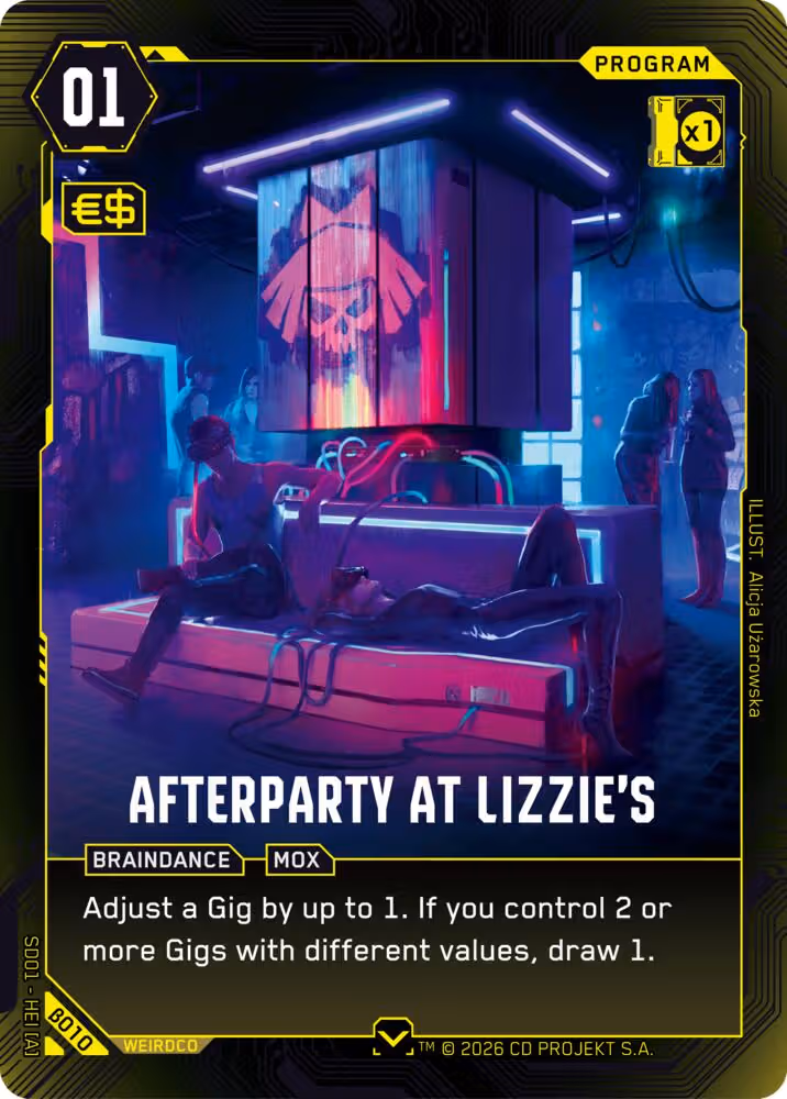 Afterparty at Lizzie's B010 Cyberpunk TCG card