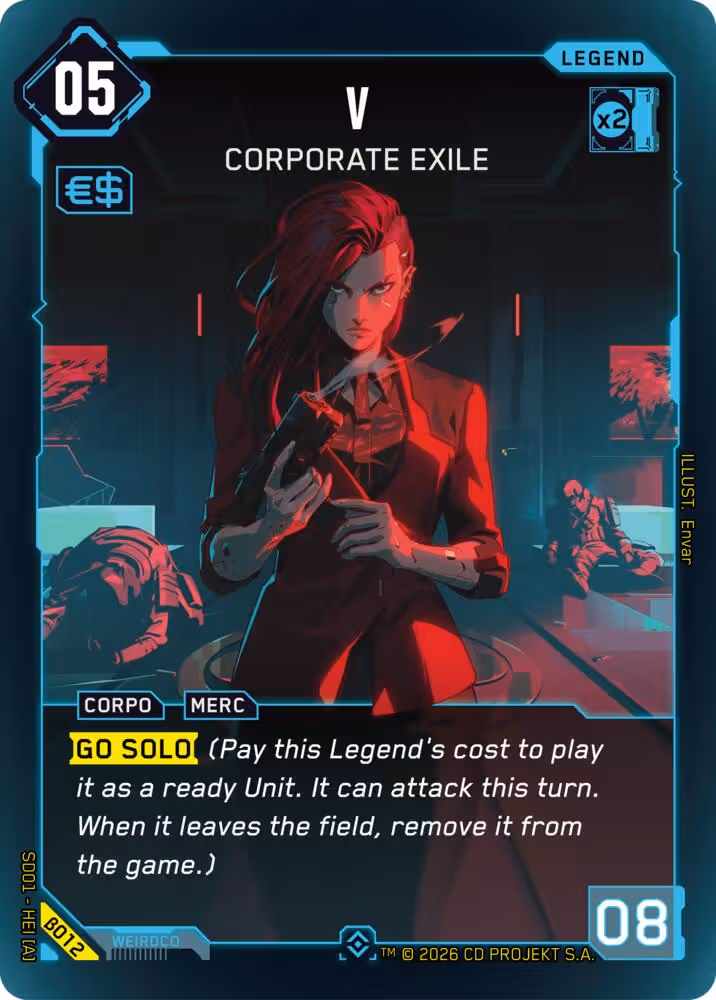 V - Corporate Exile Cyberpunk TCG card