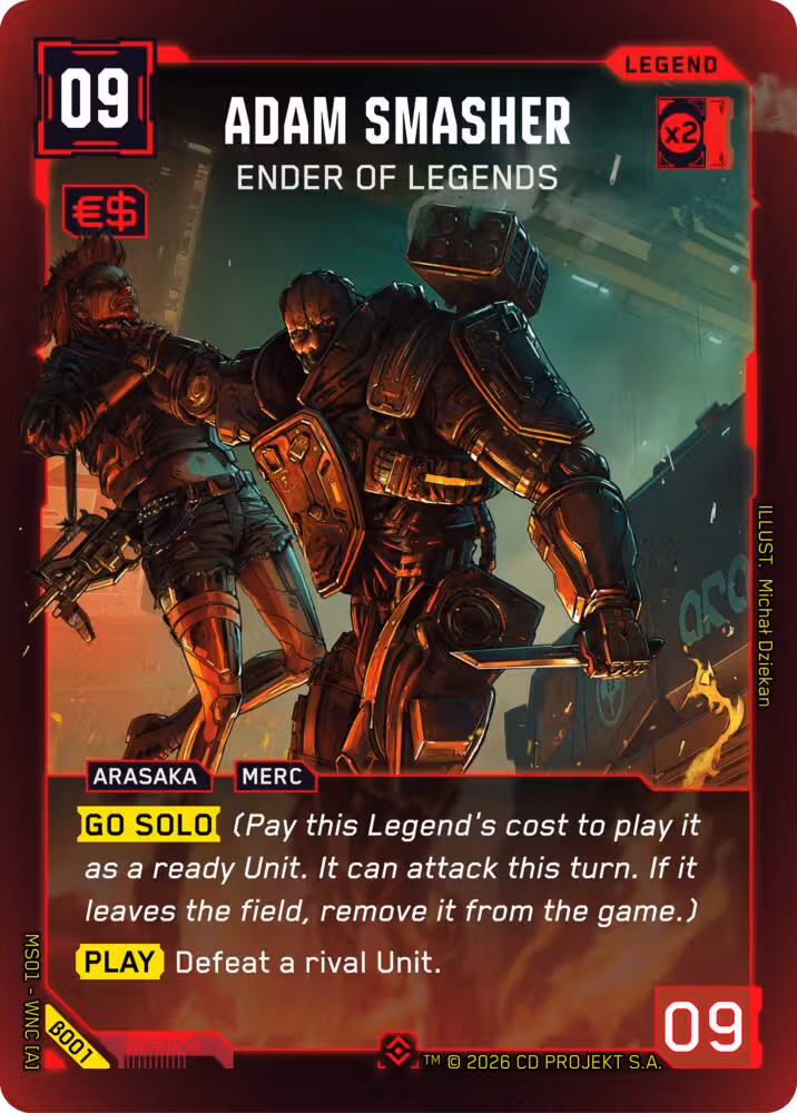 Adam Smasher - Ender of Legends Cyberpunk TCG card