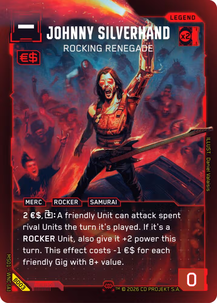 Johnny Silverhand - Rocking Renegade Cyberpunk TCG card