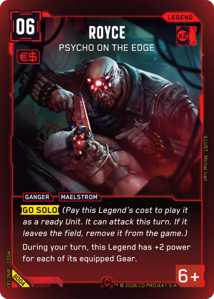 Royce - Psycho on the Edge Cyberpunk TCG card