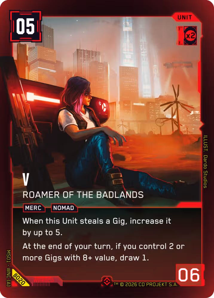 V - Roamer of the Badlands Cyberpunk TCG card