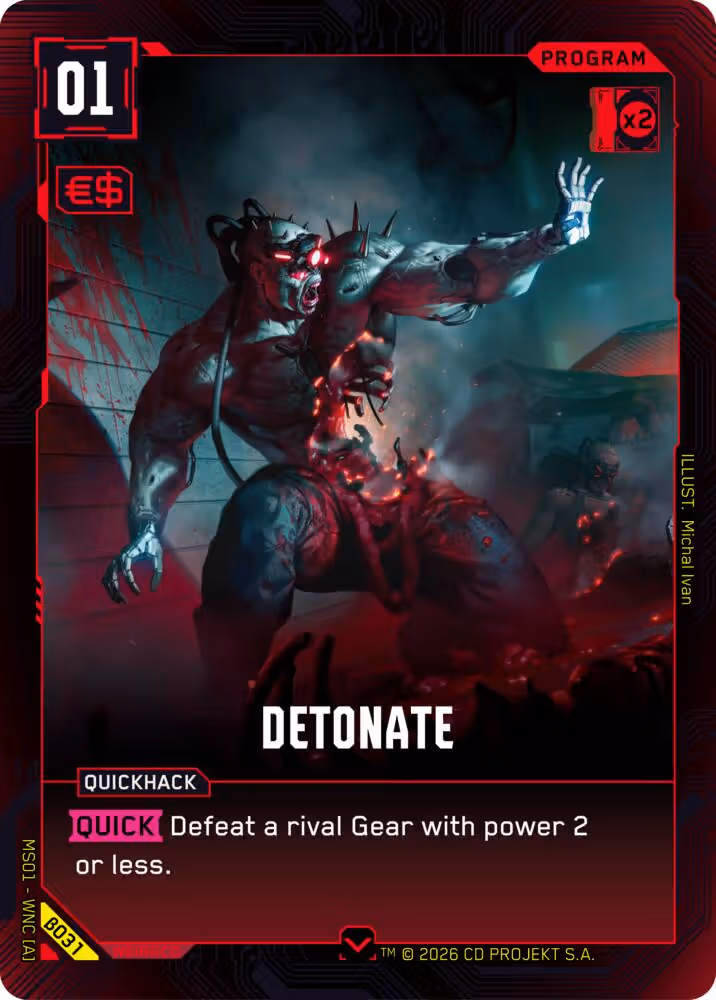 Detonate Cyberpunk TCG card