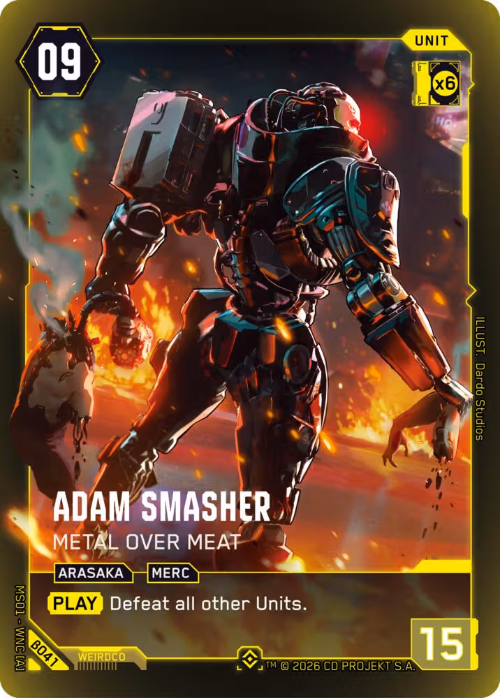 Adam Smasher - Metal Over Meat Cyberpunk TCG card