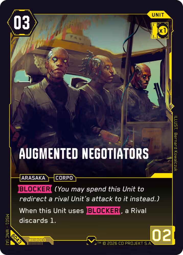 Augmented Negotiators Cyberpunk TCG card