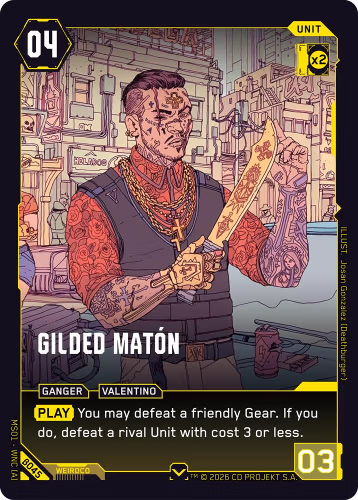 Gilded Maton Cyberpunk TCG card