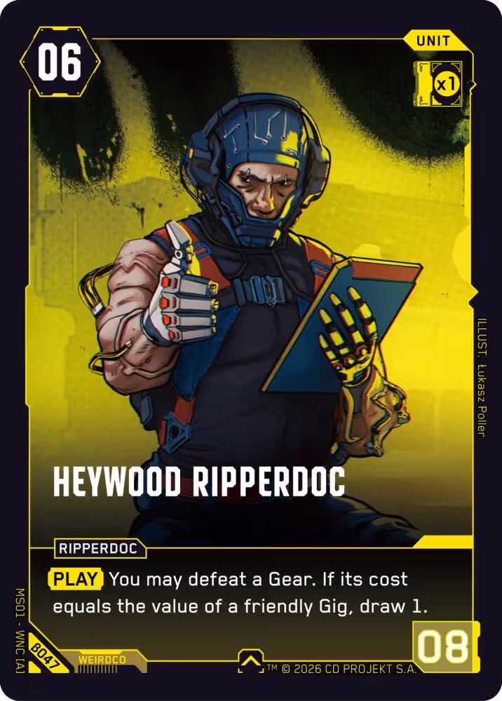 Heywood Ripperdoc Cyberpunk TCG card