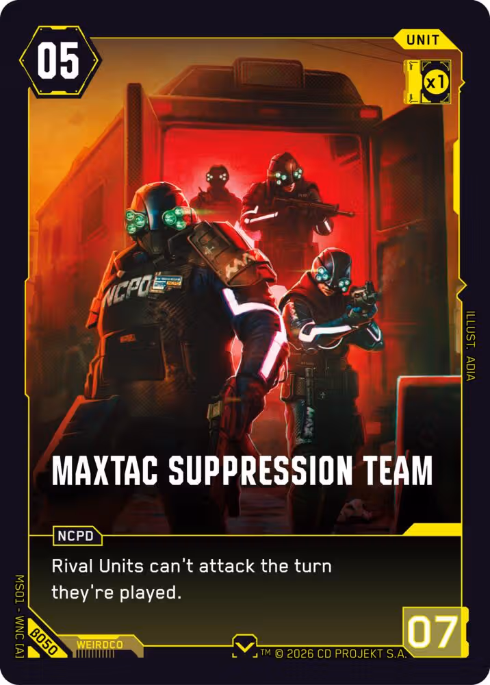 MaxTac Suppression Team Cyberpunk TCG card