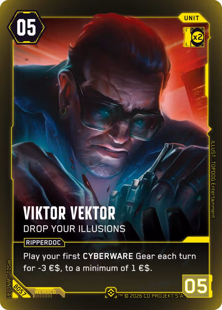 Viktor Vektor - Drop Your Illusions Cyberpunk TCG card