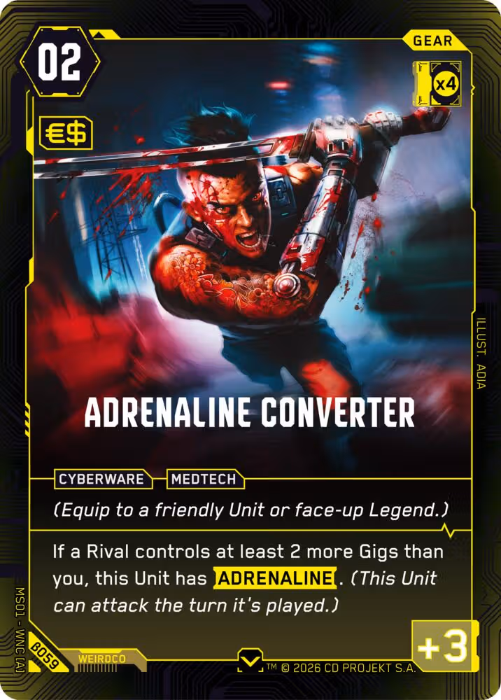 Adrenaline Converter Cyberpunk TCG card