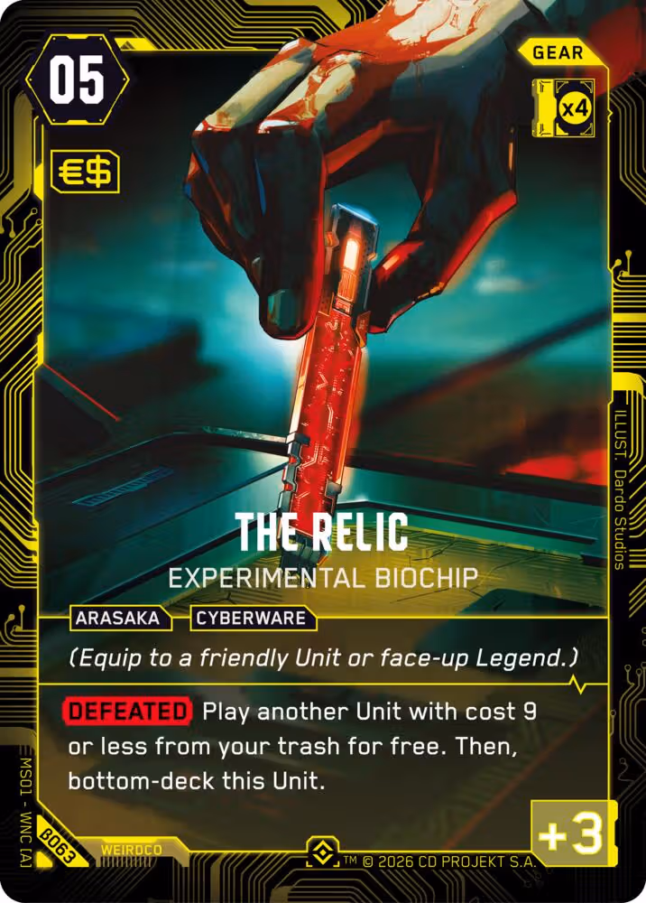 The Relic - Experimental Biochip Cyberpunk TCG card