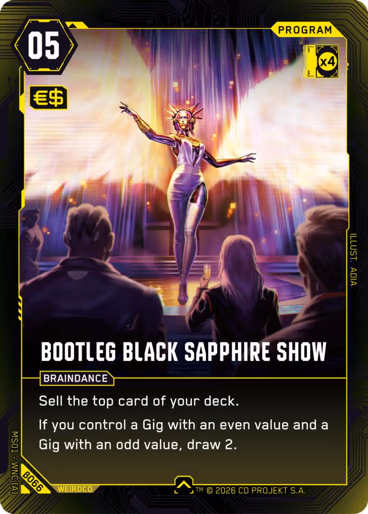 Bootleg Black Sapphire Show Cyberpunk TCG card