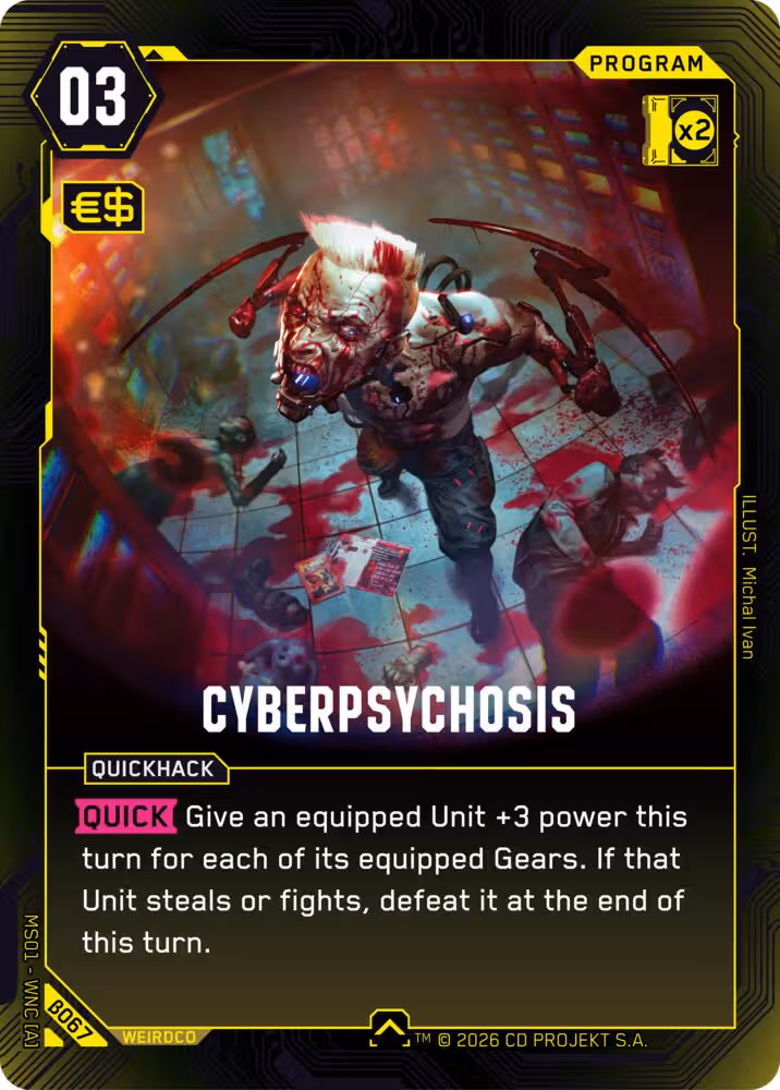Cyberpsychosis Cyberpunk TCG card