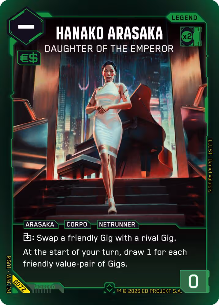 Hanako Arasaka - Daughter of the Emperor Cyberpunk TCG card