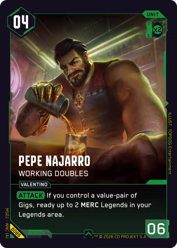 Pepe Najarro - Working Doubles Cyberpunk TCG card