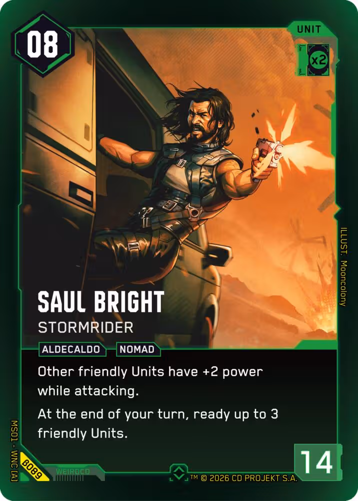 Saul Bright - Stormrider Cyberpunk TCG card