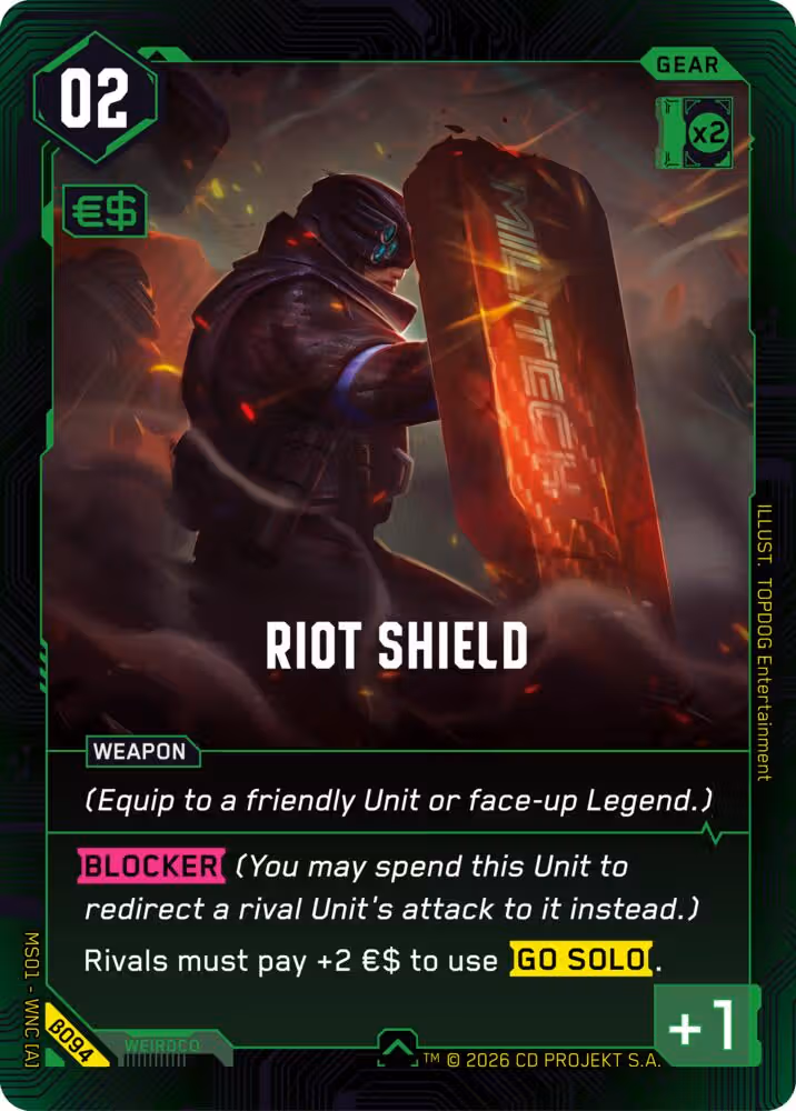 Riot Shield Cyberpunk TCG card