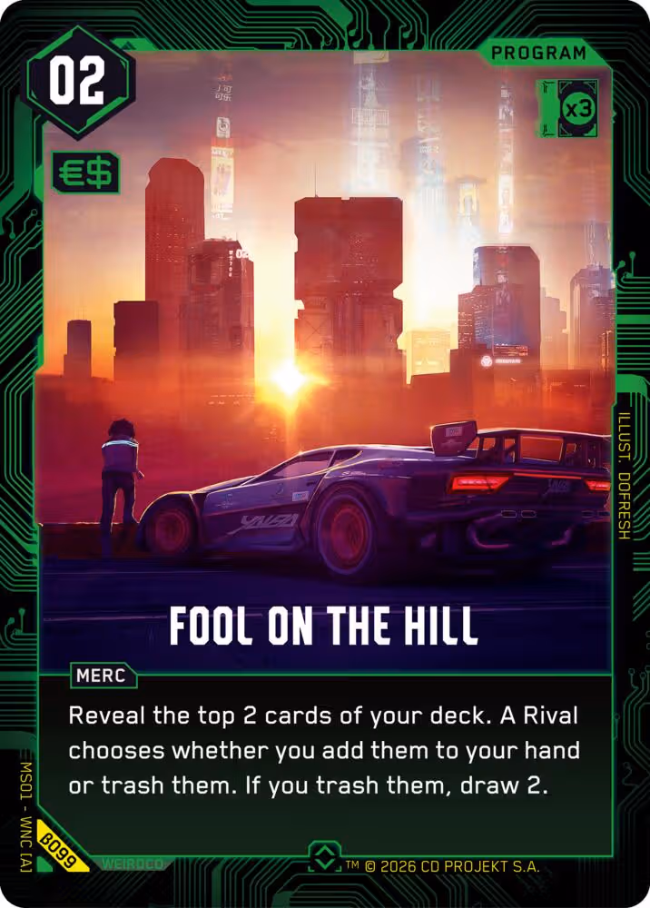 Fool on the Hill Cyberpunk TCG card