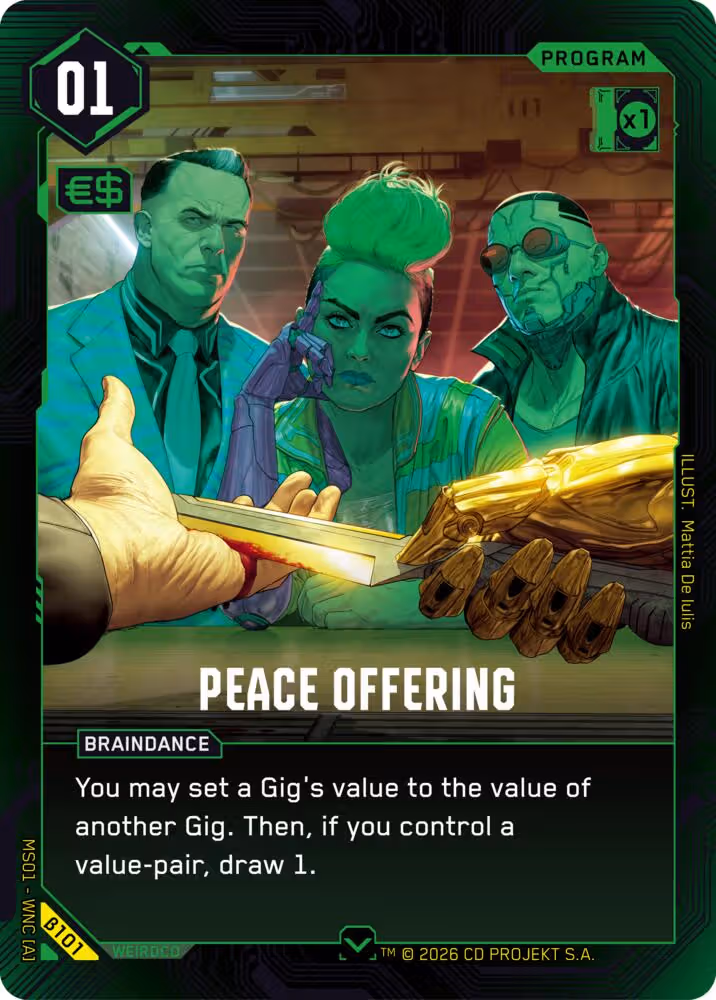 Peace Offering Cyberpunk TCG card