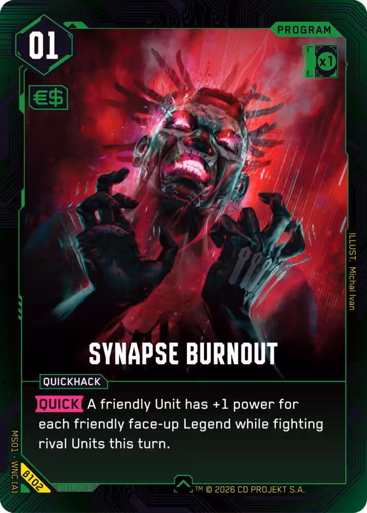 Synapse Burnout Cyberpunk TCG card