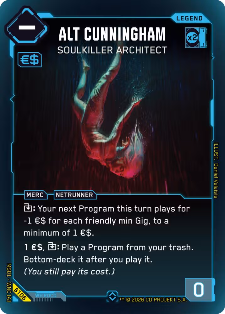 Alt Cunningham - Soulkiller Architect Cyberpunk TCG card