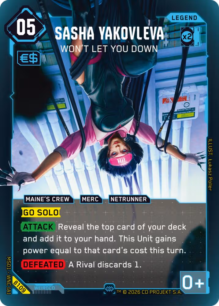 Sasha Yakovleva - Won't Let You Down Cyberpunk TCG card