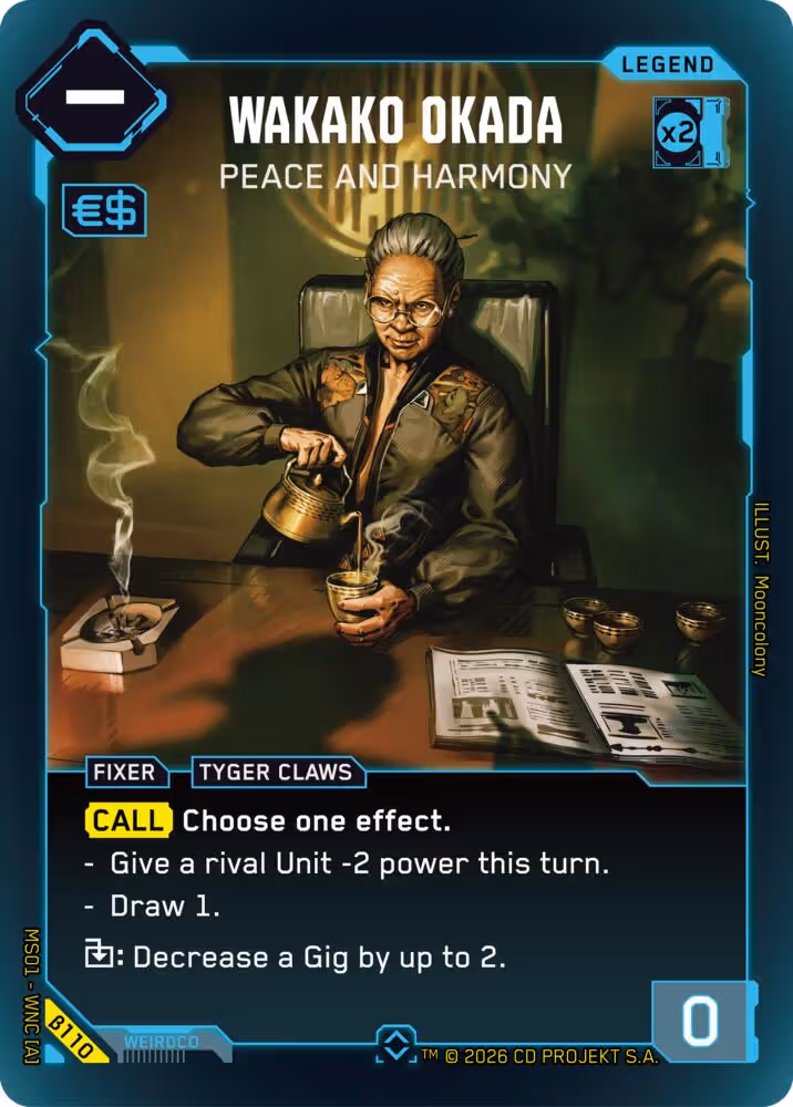 Wakako Okada - Peace and Harmony Cyberpunk TCG card