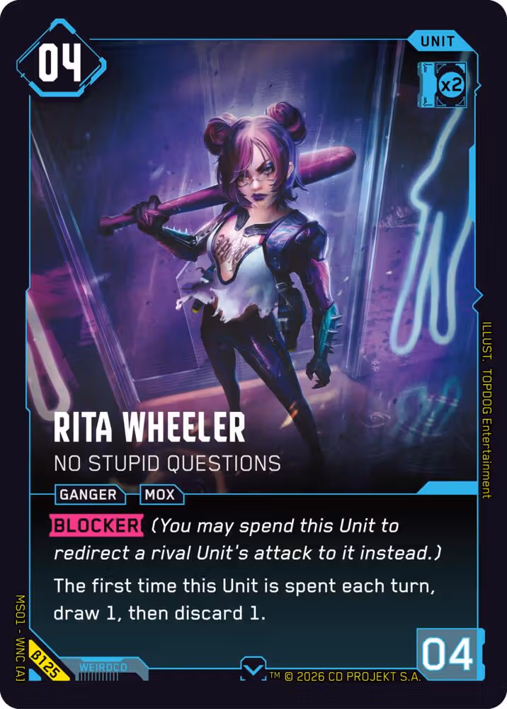 Rita Wheeler - No Stupid Questions Cyberpunk TCG card