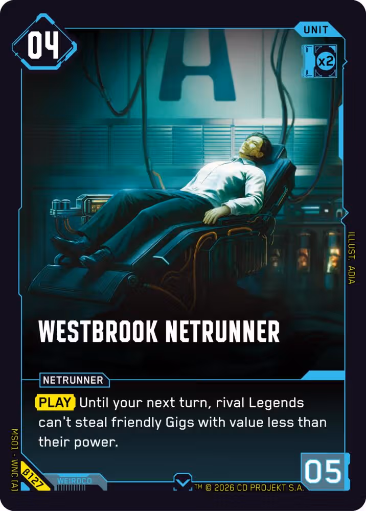 Westbrook Netrunner Cyberpunk TCG card