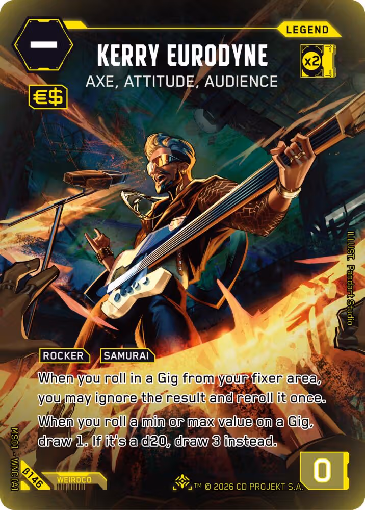 Kerry Eurodyne - Axe, Attitude, Audience B146 Cyberpunk TCG card