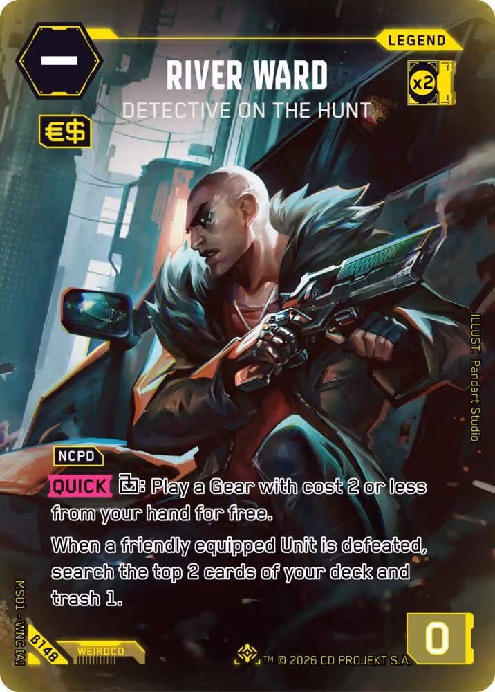 River Ward - Detective on the Hunt IL B148 (Iconic) Cyberpunk TCG card