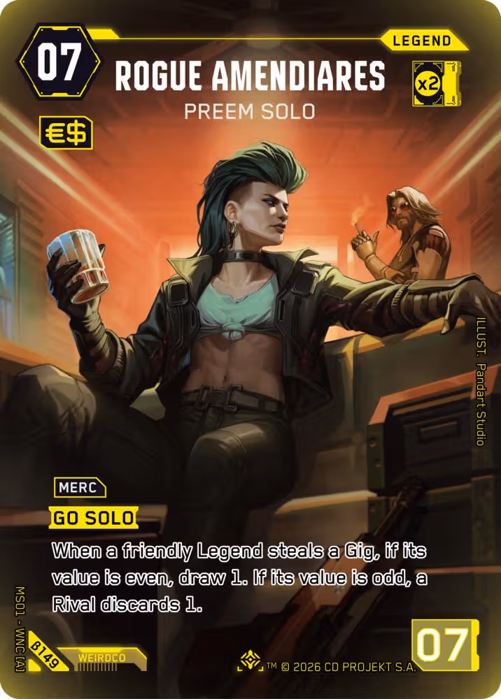 Rogue Amendiares - Preem Solo B149 Cyberpunk TCG card