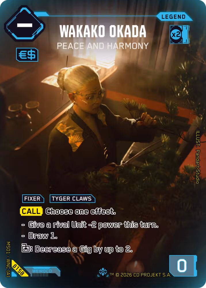 Wakako Okada - Peace and Harmony B158 Cyberpunk TCG card