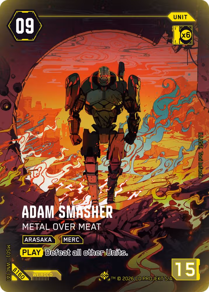 Adam Smasher - Metal Over Meat B160 Cyberpunk TCG card