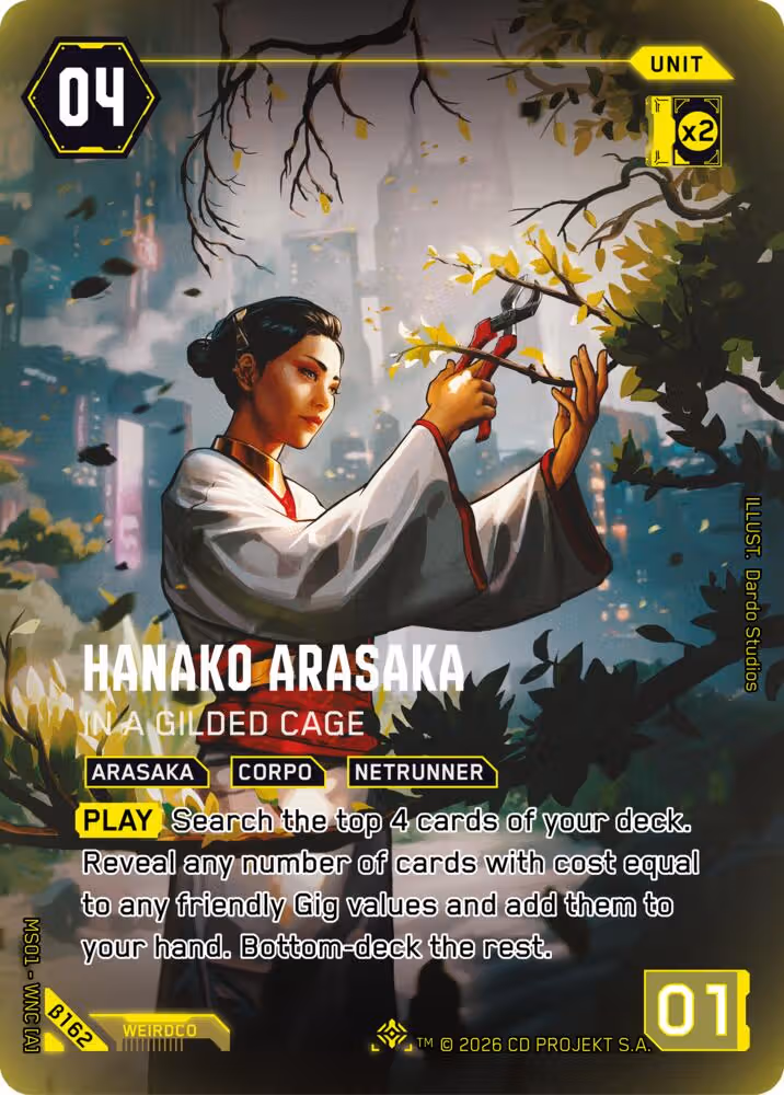 Hanako Arasaka - In a Gilded Cage B162 Cyberpunk TCG card