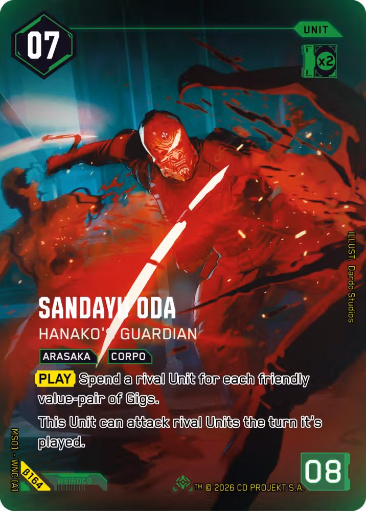 Sandayu Oda - Hanako's Guardian B164 Cyberpunk TCG card