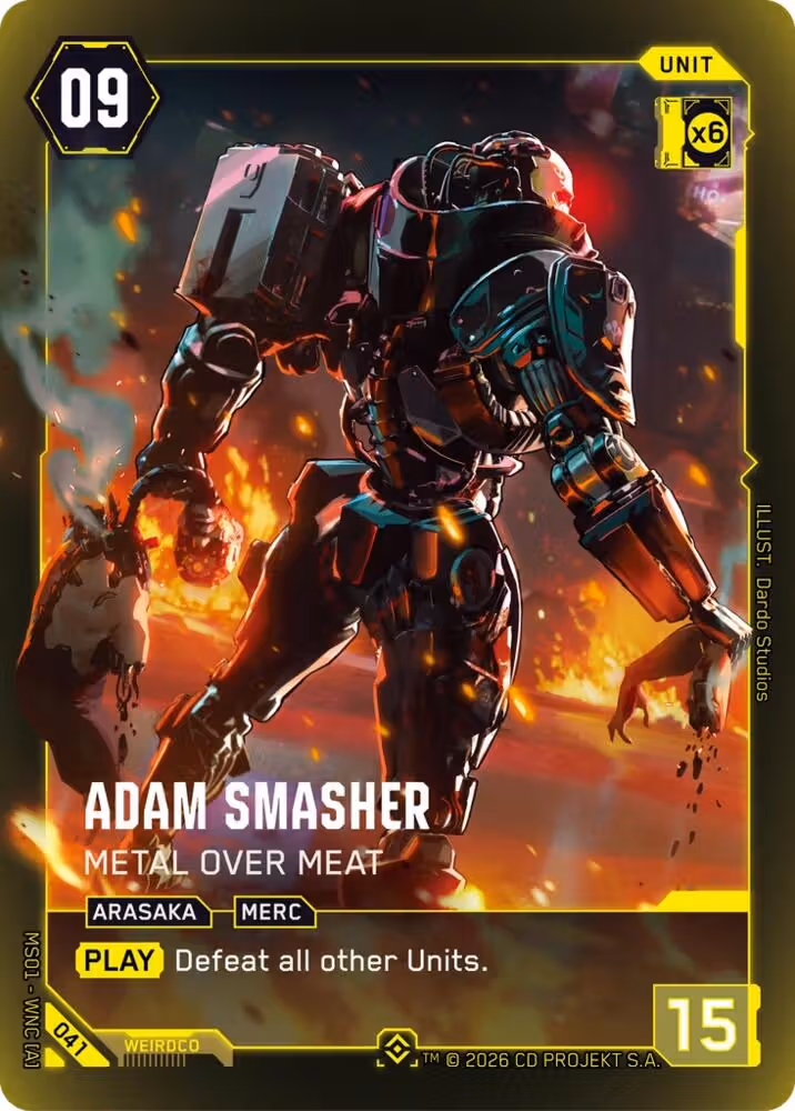 Adam Smasher - Metal Over Meat 041 Cyberpunk TCG card