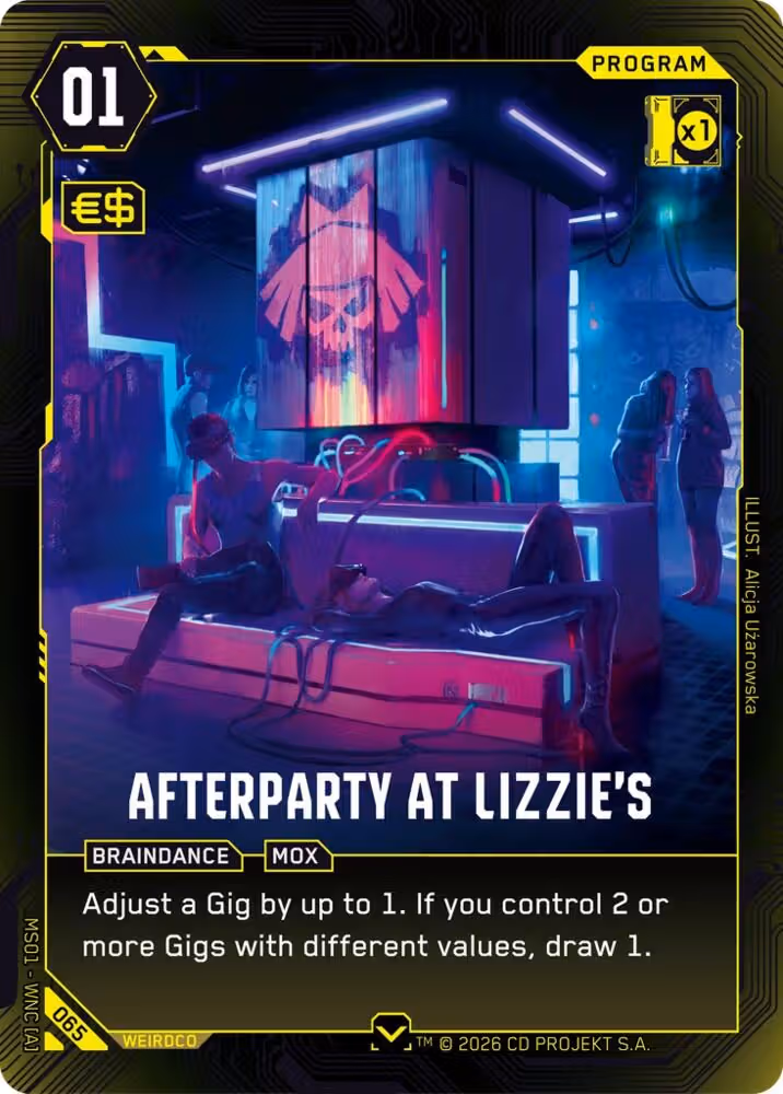 Afterparty at Lizzie's 065 Cyberpunk TCG card