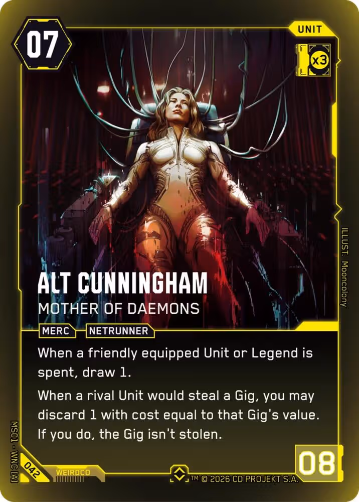 Alt Cunningham - Mother of Daemons 042 Cyberpunk TCG card
