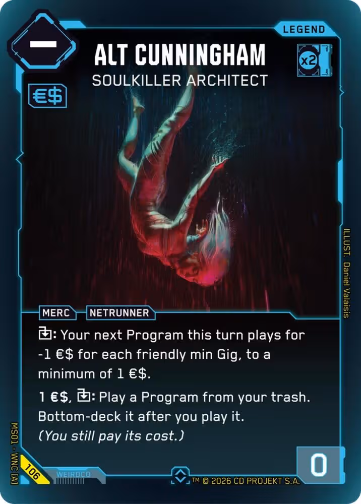 Alt Cunningham - Soulkiller Architect Welcome to Night City 106 Cyberpunk TCG card