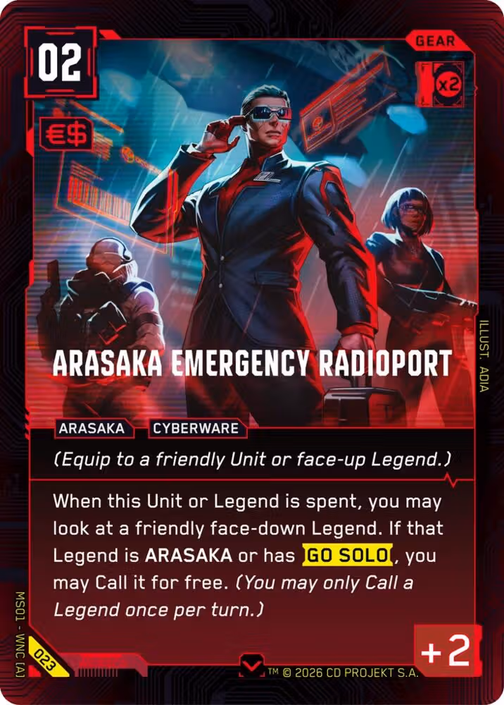 Arasaka Emergency Radioport 023 Cyberpunk TCG card