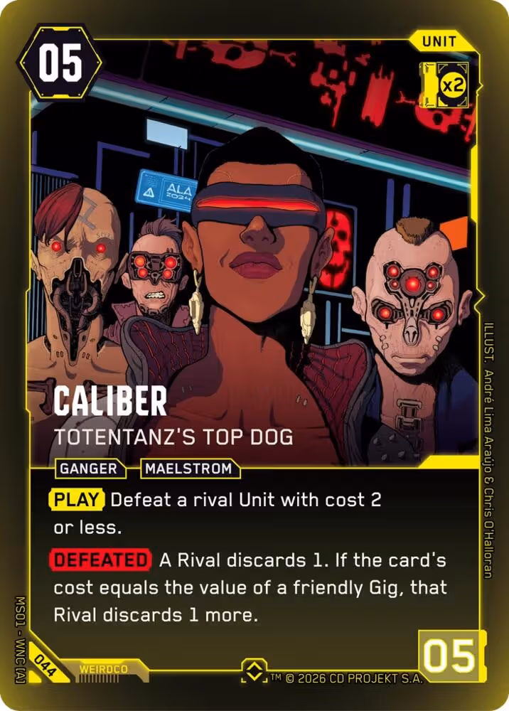 Caliber - Totentanz's Top Dog 044 Cyberpunk TCG card