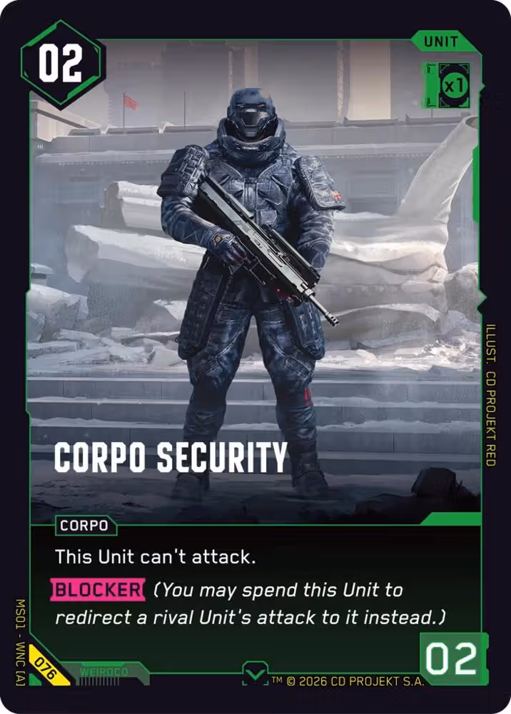 Corpo Security 076 Cyberpunk TCG card