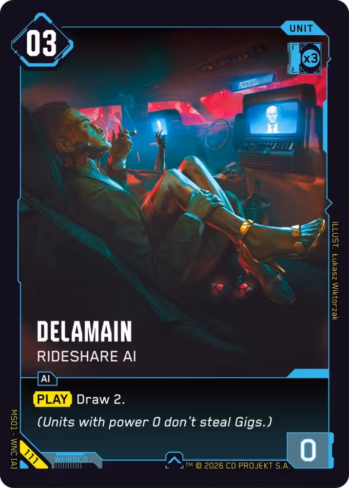 Delamain - Rideshare AI 111 Cyberpunk TCG card