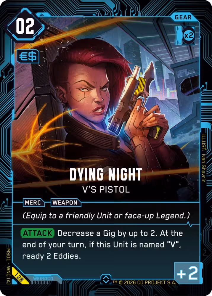 Dying Night - V's Pistol 128 Cyberpunk TCG card